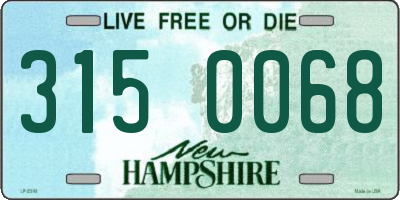 NH license plate 3150068