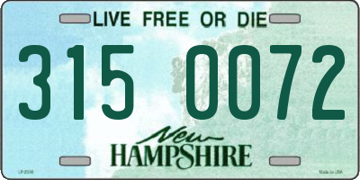 NH license plate 3150072