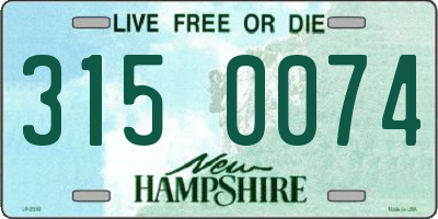 NH license plate 3150074