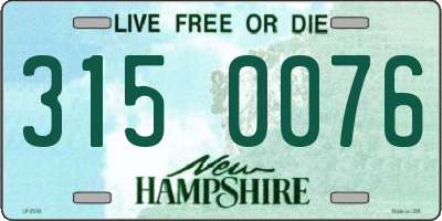NH license plate 3150076