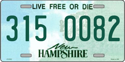 NH license plate 3150082