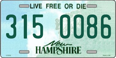 NH license plate 3150086