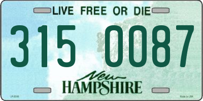 NH license plate 3150087