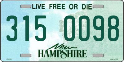 NH license plate 3150098