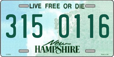 NH license plate 3150116