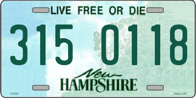 NH license plate 3150118