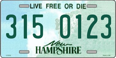 NH license plate 3150123