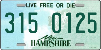 NH license plate 3150125