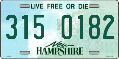 NH license plate 3150182