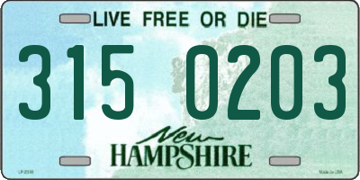 NH license plate 3150203