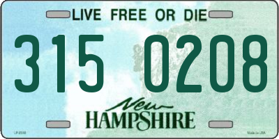 NH license plate 3150208