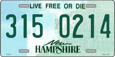 NH license plate 3150214