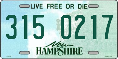 NH license plate 3150217