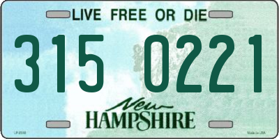 NH license plate 3150221