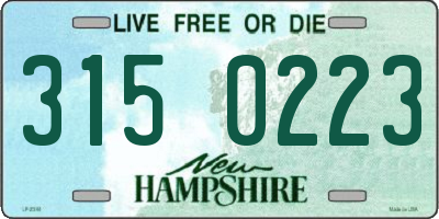 NH license plate 3150223
