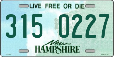 NH license plate 3150227