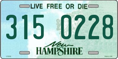 NH license plate 3150228