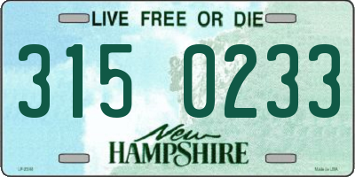 NH license plate 3150233