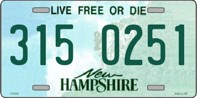 NH license plate 3150251