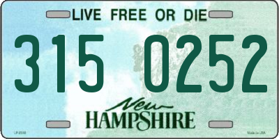 NH license plate 3150252