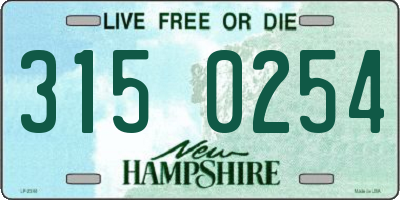 NH license plate 3150254