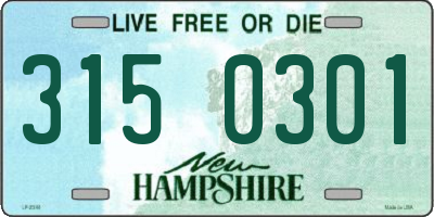 NH license plate 3150301