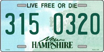 NH license plate 3150320