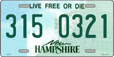 NH license plate 3150321