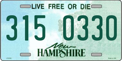 NH license plate 3150330