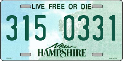 NH license plate 3150331