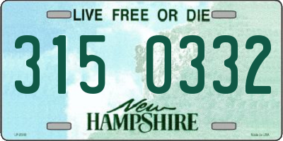 NH license plate 3150332