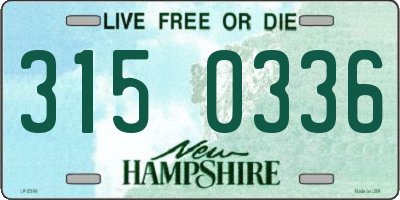 NH license plate 3150336