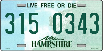 NH license plate 3150343