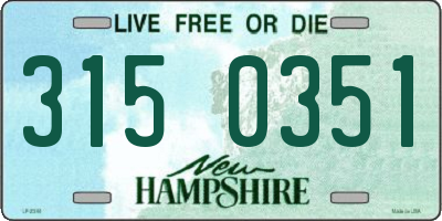 NH license plate 3150351