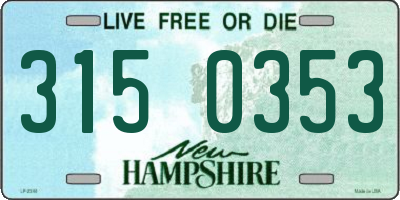 NH license plate 3150353