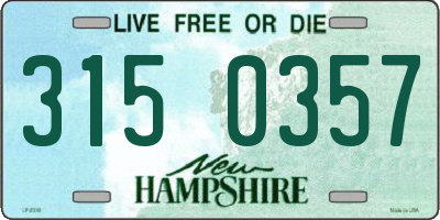 NH license plate 3150357