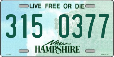 NH license plate 3150377