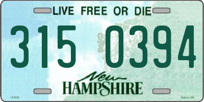 NH license plate 3150394