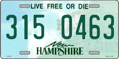 NH license plate 3150463