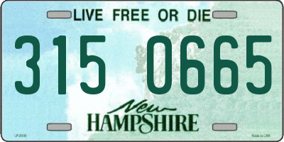 NH license plate 3150665