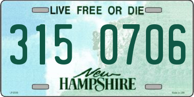 NH license plate 3150706