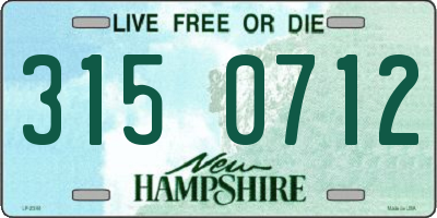 NH license plate 3150712