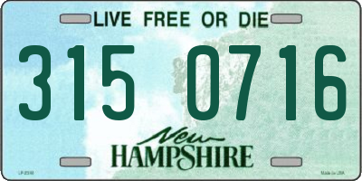 NH license plate 3150716