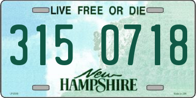NH license plate 3150718