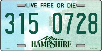 NH license plate 3150728