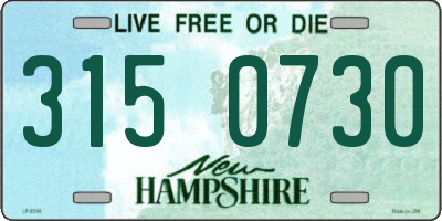 NH license plate 3150730