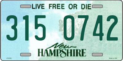 NH license plate 3150742