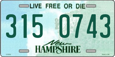 NH license plate 3150743