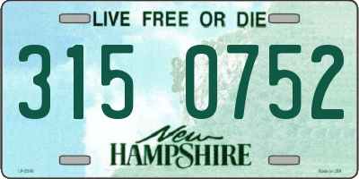 NH license plate 3150752