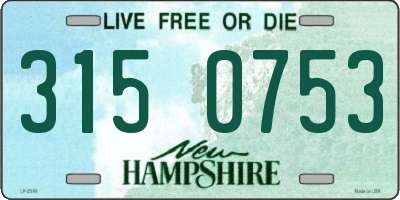 NH license plate 3150753